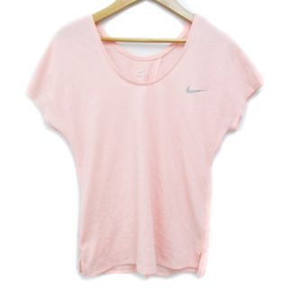 ナイキ(NIKE)のナイキ DRI-FIT Tシャツ カットソー 半袖 Uネック ロゴ S ピンク(Tシャツ(半袖/袖なし))