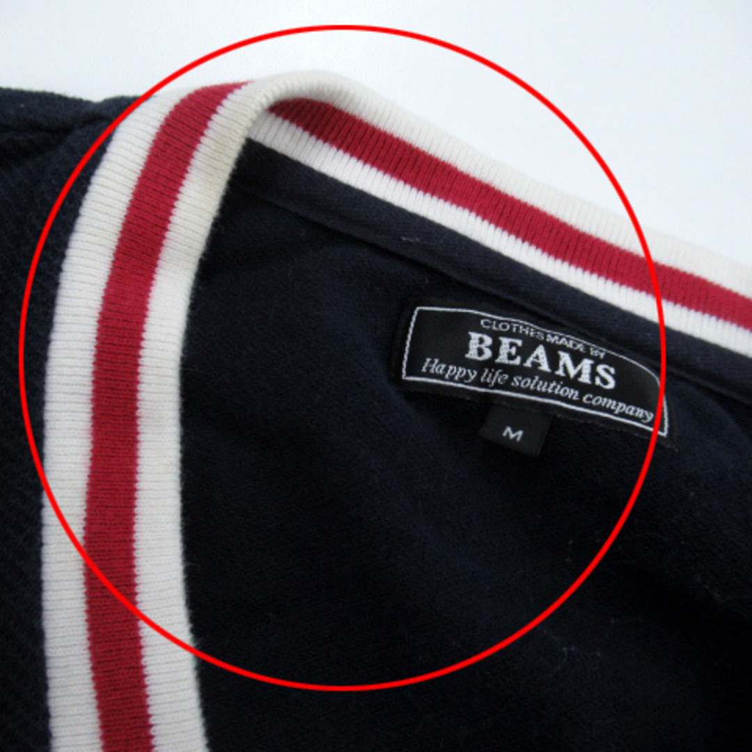 BEAMS(ビームス)のビームス BEAMS カーディガン ミドル丈 Vネック 無地 M 紺 ネイビー メンズのトップス(カーディガン)の商品写真