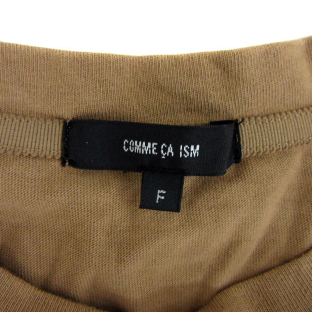 COMME CA ISM(コムサイズム)のコムサイズム Tシャツ カットソー 半袖 アシンメトリー リネン F ブラウン レディースのトップス(Tシャツ(半袖/袖なし))の商品写真