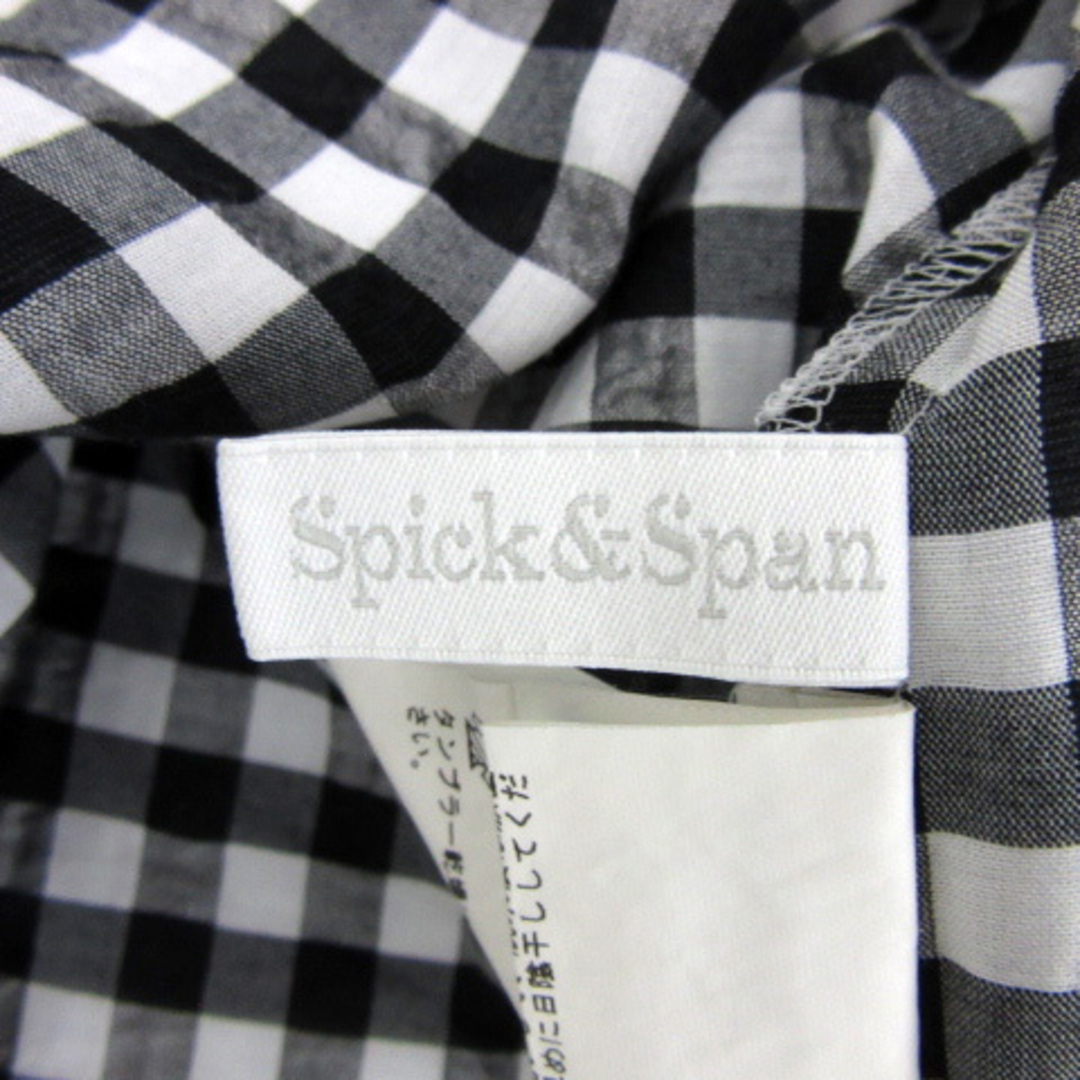 Spick & Span(スピックアンドスパン)のスピック&スパン シャツ ブラウス 半袖 ギンガムチェック柄 黒 ブラック 白 レディースのトップス(シャツ/ブラウス(半袖/袖なし))の商品写真