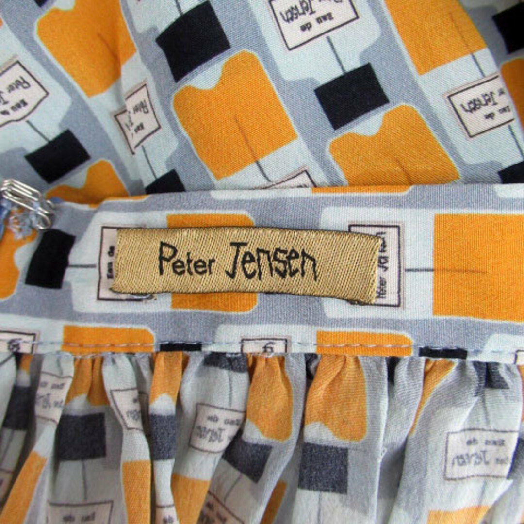Peter Jensen(ピーターイェンセン)のピーターイェンセン フレアスカート ミニ丈 シルク XS マルチカラー 水色 レディースのスカート(ミニスカート)の商品写真