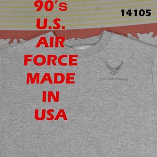 ミリタリー(MILITARY)の90’ｓAIR FORCE スウェット 14105c USA製 米軍 00 80(スウェット)