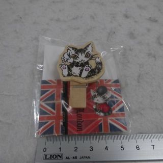 新品　ウッドピンチ　耳をすませば　木製　クリップ　わちふぃーるど　ダヤン　猫(ノベルティグッズ)