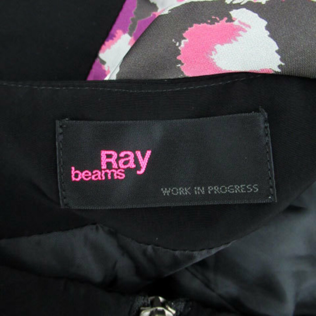 Ray BEAMS(レイビームス)のレイビームス ワンピース Vネック ノースリーブ ミニ丈 総柄 マルチカラー 黒 レディースのワンピース(ミニワンピース)の商品写真