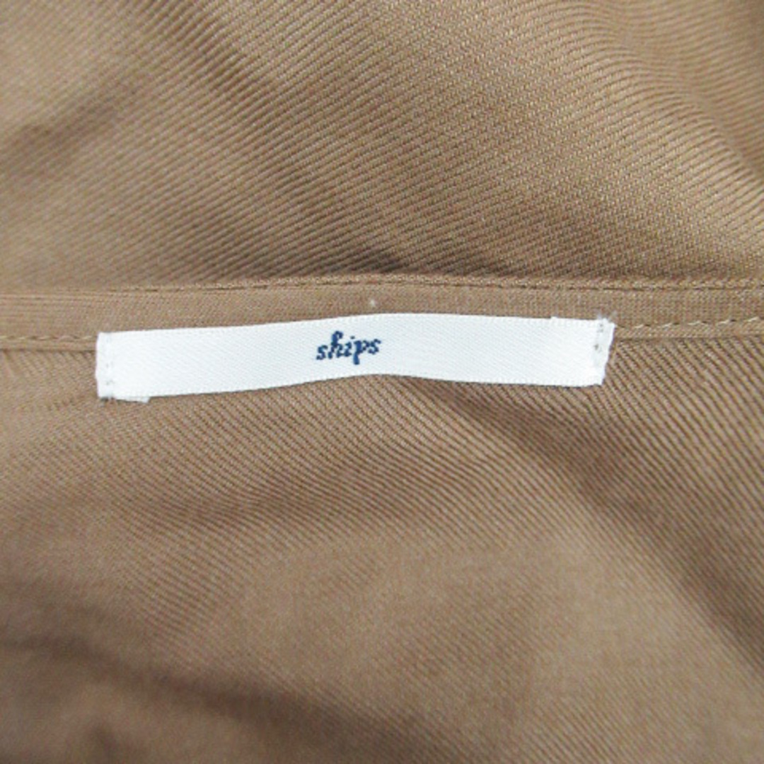 SHIPS(シップス)のシップス SHIPS ワンピース Vネック 半袖 ミニ丈 茶色 ブラウン レディースのワンピース(ミニワンピース)の商品写真