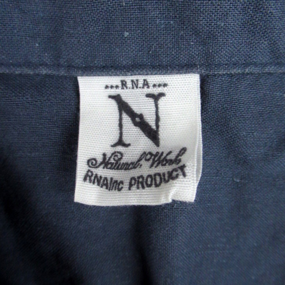 RNA-N(アールエヌエーエヌ)のRNA-N カジュアルシャツ オープンカラー 五分袖 無地 リネン混 M 紺 レディースのトップス(その他)の商品写真