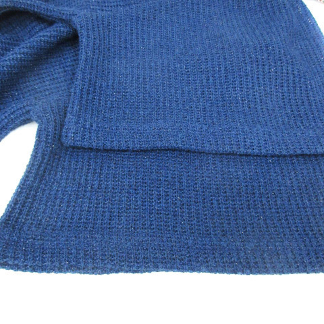 grove(グローブ)のグローブ ニット カットソー 半袖 ラウンドネック シースルー M 紺 ネイビー レディースのトップス(ニット/セーター)の商品写真
