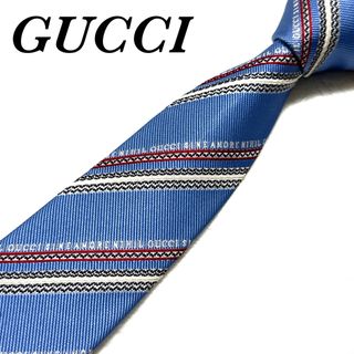 Gucci - 【極美品】 グッチ ネクタイ サインアモーレニヒル ストライプ 蜂 シルク