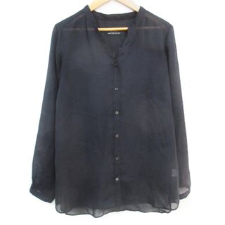 ユナイテッドアローズグリーンレーベルリラクシング(UNITED ARROWS green label relaxing)のグリーンレーベルリラクシング シャツ ブラウス 長袖 ストライプ柄 F 黒(シャツ/ブラウス(長袖/七分))