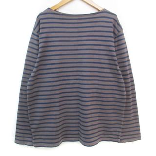 シップス(SHIPS)のシップス カットソー Tシャツ 長袖 ボートネック ボーダー柄 L グレー 紺(Tシャツ/カットソー(七分/長袖))