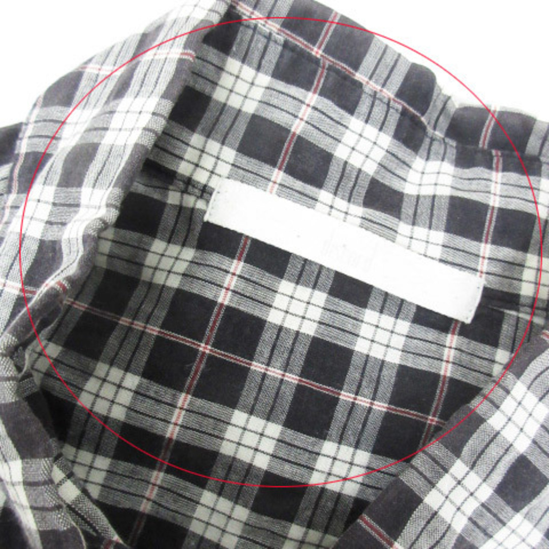 ディスコード カジュアルシャツ 長袖 ボタンダウン チェック柄 44 白 黒 レディースのトップス(シャツ/ブラウス(長袖/七分))の商品写真