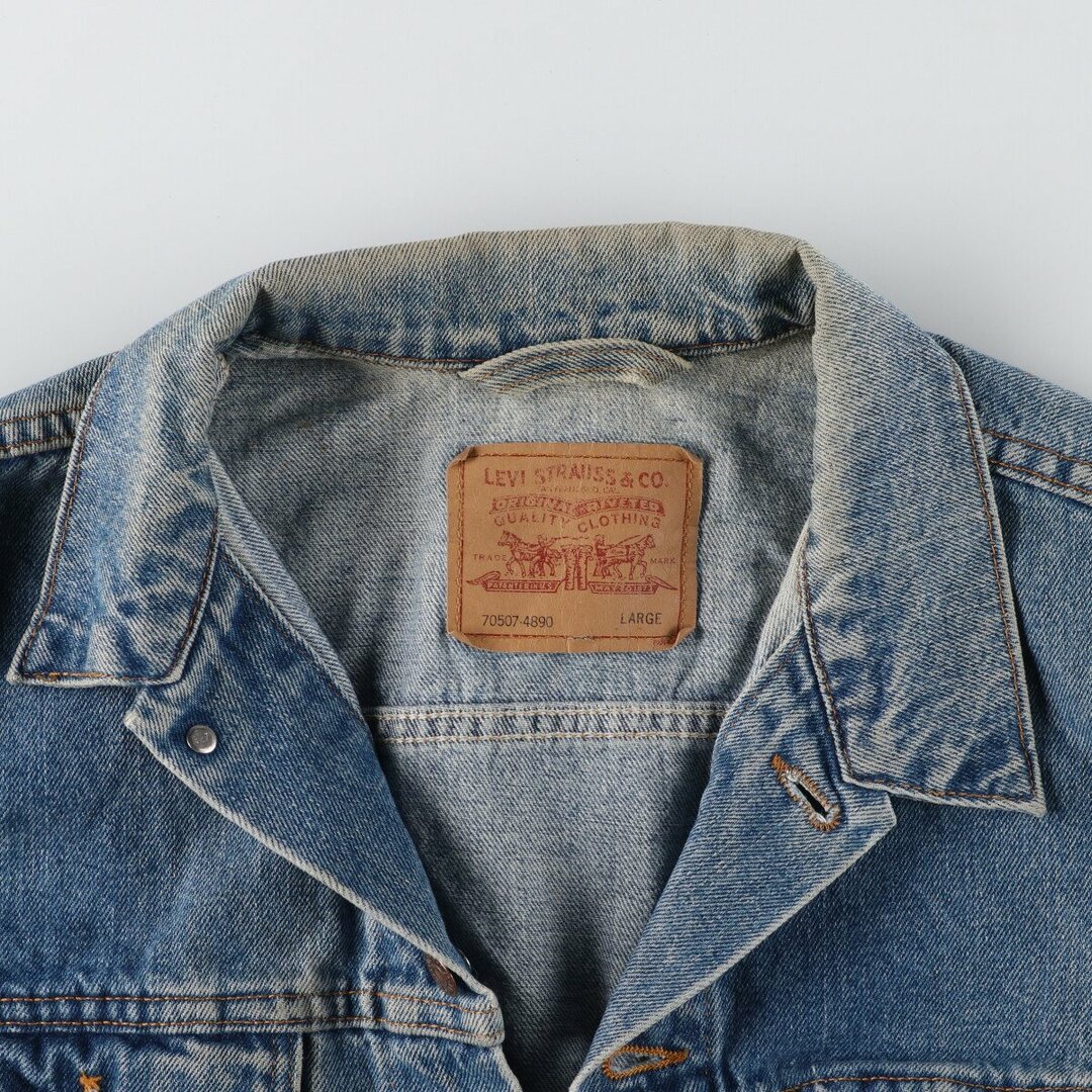 Levi's(リーバイス)の古着 90年代 リーバイス Levi's 70507-4890 デニムジャケット Gジャン USA製 メンズL ヴィンテージ /eaa423448 メンズのジャケット/アウター(Gジャン/デニムジャケット)の商品写真