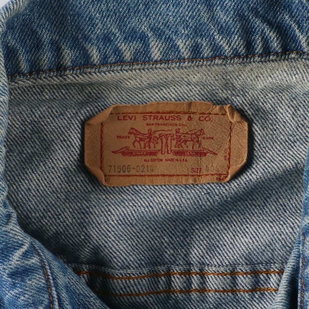 Levi's(リーバイス)の古着 90年代 リーバイス Levi's 71506-0214 デニムジャケット Gジャン USA製 メンズM ヴィンテージ /eaa423449 メンズのジャケット/アウター(Gジャン/デニムジャケット)の商品写真