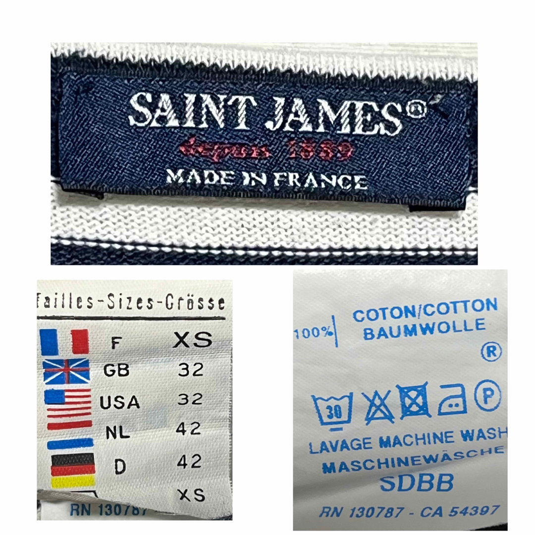SAINT JAMES(セントジェームス)の匿名発送　美品　フランス製　セントジェームズ　ボーダーカットソー　ネイビー レディースのトップス(カットソー(長袖/七分))の商品写真