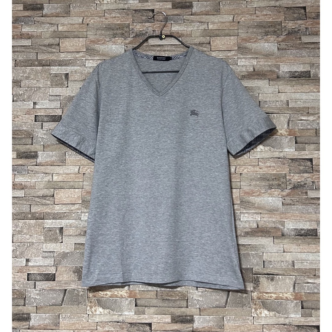 BURBERRY BLACK LABEL(バーバリーブラックレーベル)の美品◆ BURBERRY BLACK LABELグレーカットソー 4◆バーバリー メンズのトップス(Tシャツ/カットソー(半袖/袖なし))の商品写真