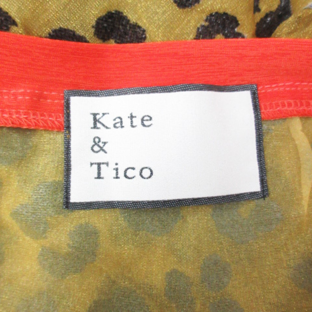 other(アザー)のKate＆Tico カットソー 七分袖 ボートネック ヒョウ柄 F ゴールド 黒 レディースのトップス(その他)の商品写真