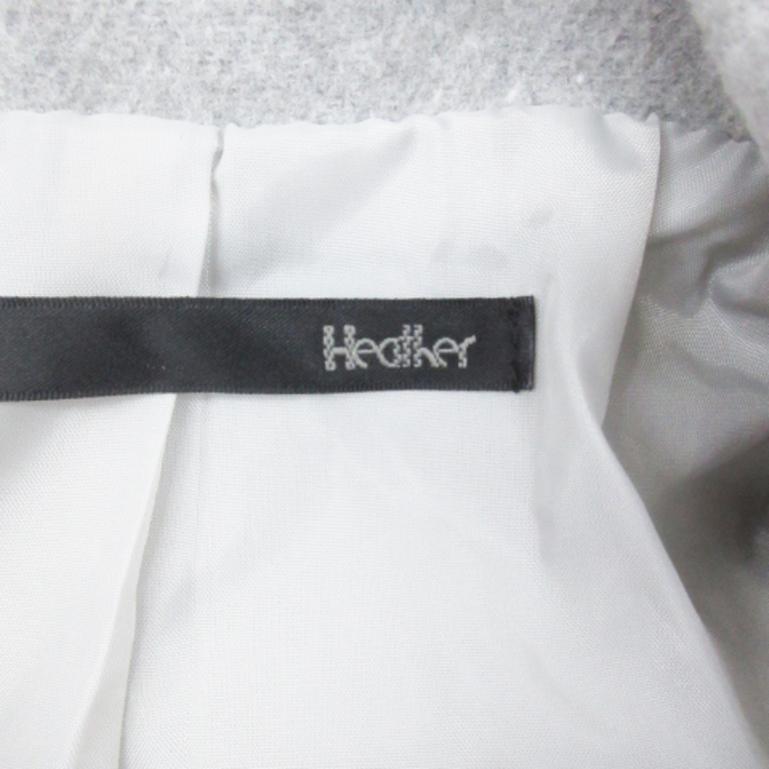 heather(ヘザー)のヘザー チェスターコート ガウンコート ロング丈 リボン付き S 杢グレー レディースのジャケット/アウター(その他)の商品写真