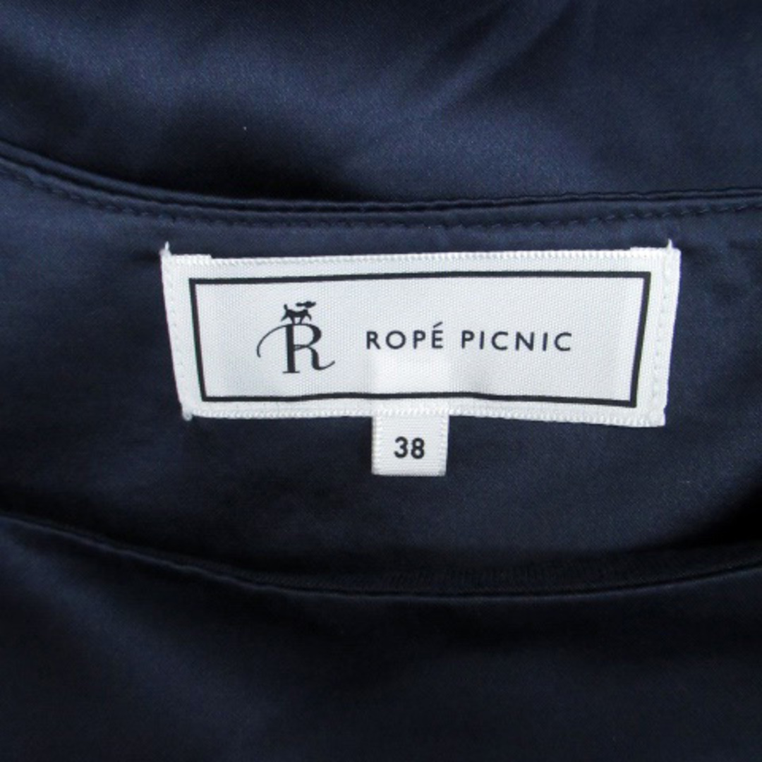 Rope' Picnic(ロペピクニック)のロペピクニック ドッキングワンピース ラウンドネック フレンチスリーブ 38 紺 レディースのワンピース(ミニワンピース)の商品写真