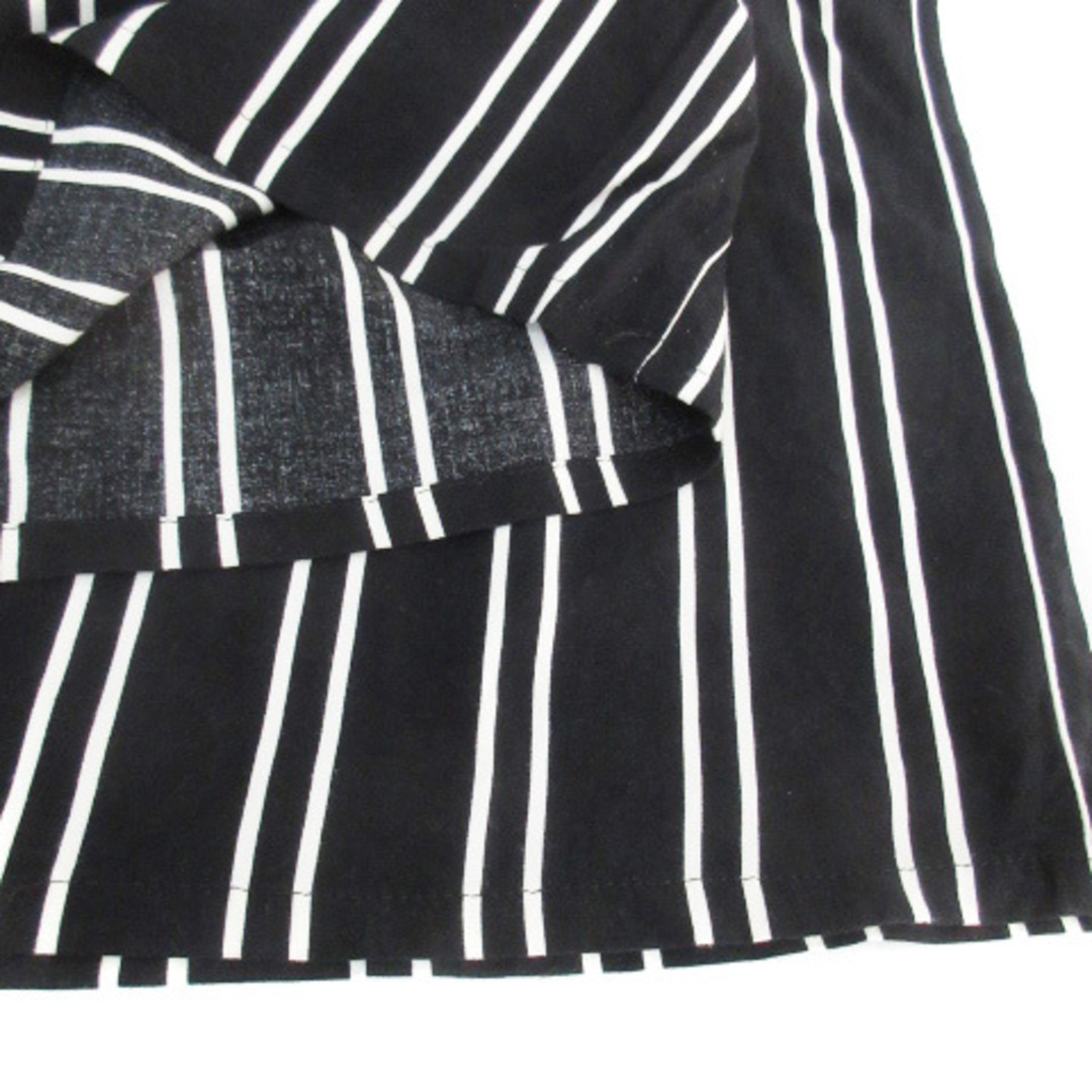 ROSE BUD(ローズバッド)のローズバッド ワイドパンツ イージーパンツ ロング丈 ストライプ柄 F 黒 白 レディースのパンツ(その他)の商品写真