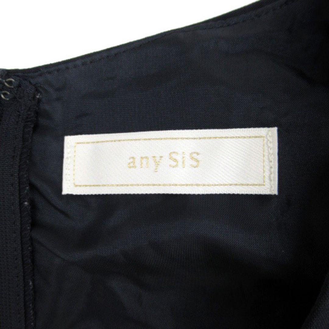 anySiS(エニィスィス)のanySiS ワンピース ミモレ丈 ノースリーブ Vネック レース 2 紺 レディースのワンピース(ひざ丈ワンピース)の商品写真