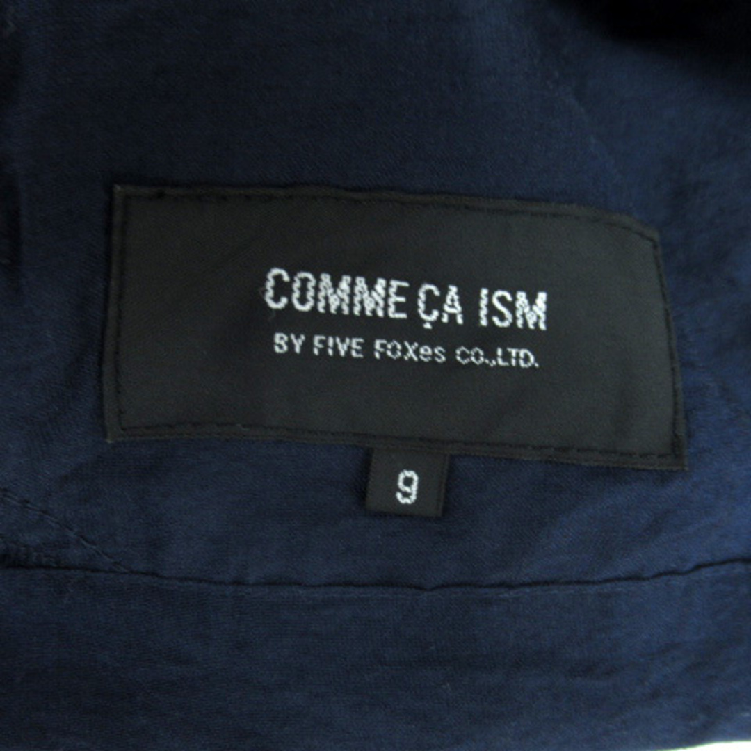 COMME CA ISM(コムサイズム)のコムサイズム ノーカラージャケット ブルゾンジャケット 薄手 9 紺 ■MO レディースのジャケット/アウター(ブルゾン)の商品写真