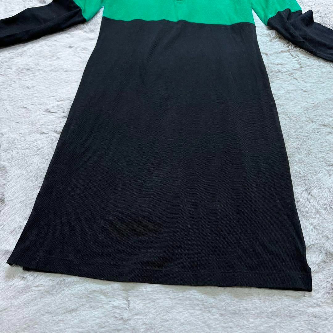 Ralph Lauren(ラルフローレン)のRALPH LAUREN ワンピース 長袖 ポロシャツ  ボーダー　黒 緑 レディースのワンピース(ロングワンピース/マキシワンピース)の商品写真