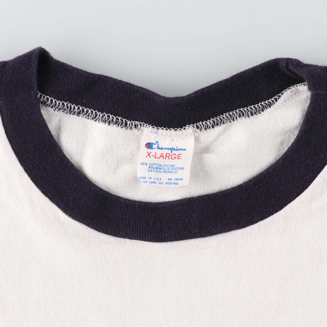 Champion(チャンピオン)の古着 80年代 チャンピオン Champion トリコタグ リンガープリントTシャツ USA製 メンズXL ヴィンテージ /eaa427805 メンズのトップス(Tシャツ/カットソー(半袖/袖なし))の商品写真