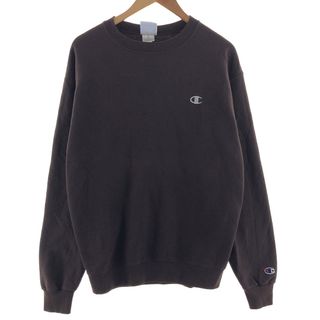 チャンピオン(Champion)の古着 チャンピオン Champion AUTHENTIC ワンポイントロゴスウェットシャツ トレーナー メンズL /eaa382967(スウェット)