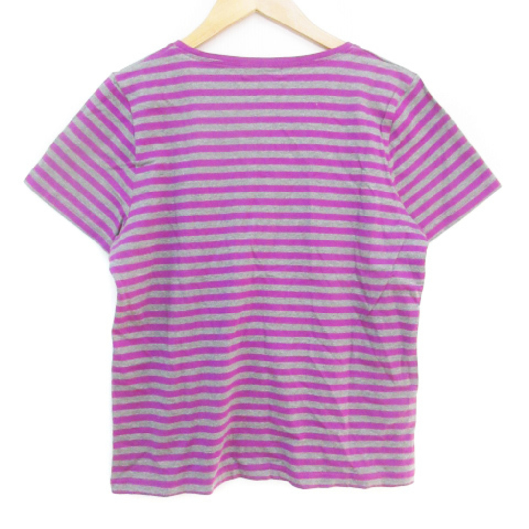 ソニア ソニアリキエル Tシャツ カットソー 半袖 ボーダー 44 杢グレー 紫 レディースのトップス(Tシャツ(半袖/袖なし))の商品写真