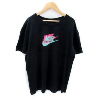 ナイキ(NIKE)のナイキ NIKE Tシャツ カットソー 半袖 ロゴプリント L 黒 ブラック(Tシャツ/カットソー(半袖/袖なし))