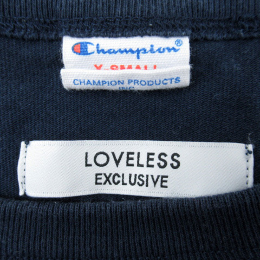 Champion(チャンピオン)のチャンピオン × ラブレス Tシャツ カットソー 半袖 ロゴプリント XS 紺 レディースのトップス(Tシャツ(半袖/袖なし))の商品写真