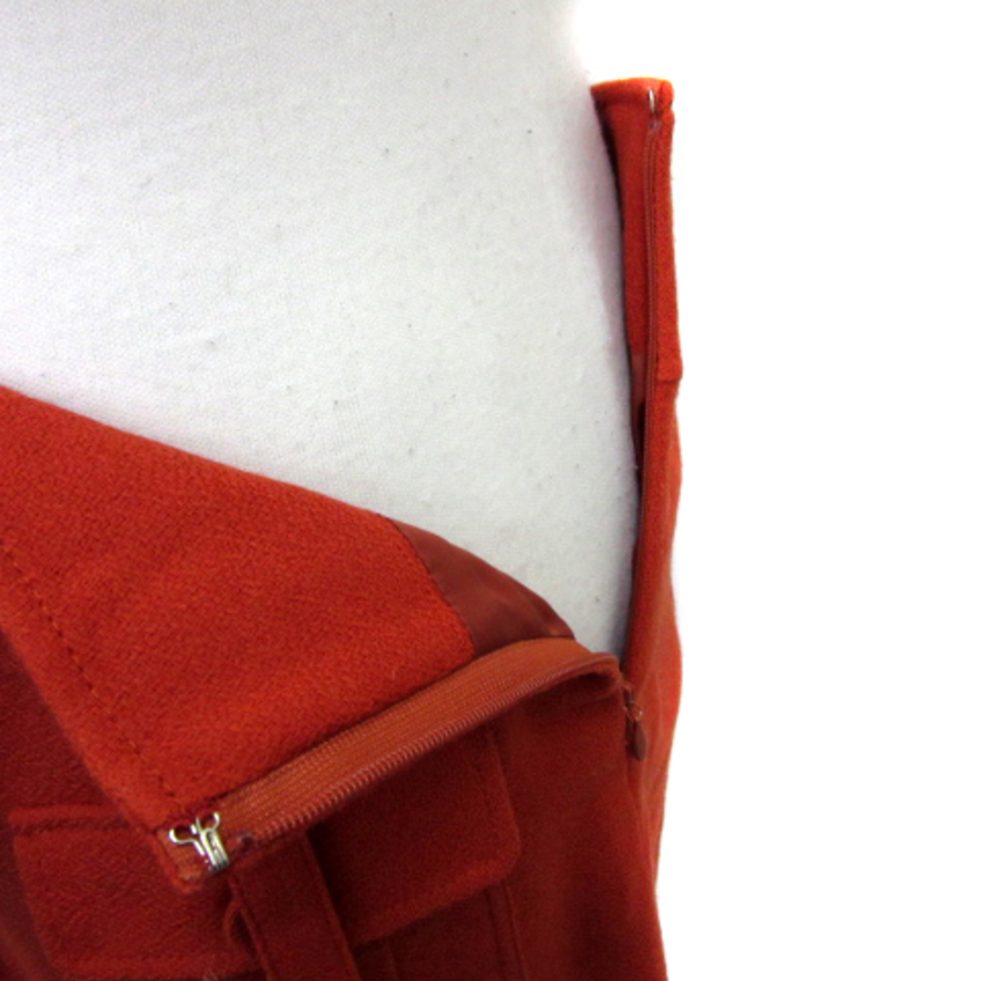 NOLLEY'S(ノーリーズ)のノーリーズ フレアスカート ひざ丈 無地 ウエストベルト付き ウール 36 赤 レディースのスカート(ひざ丈スカート)の商品写真
