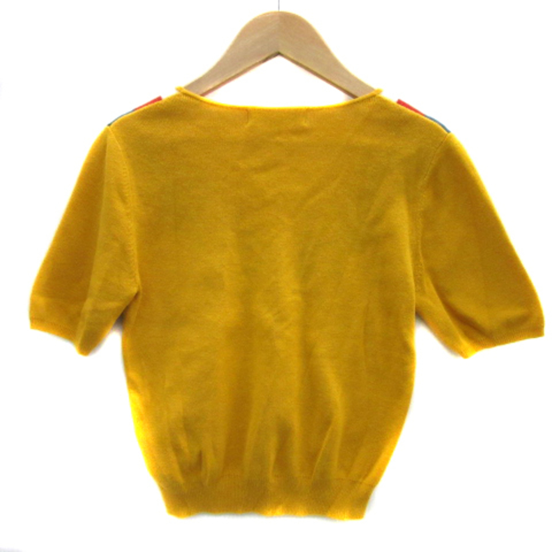 Lily Brown(リリーブラウン)のリリーブラウン ニット カットソー 半袖 Vネック 無地 F マルチカラー 黄色 レディースのトップス(ニット/セーター)の商品写真