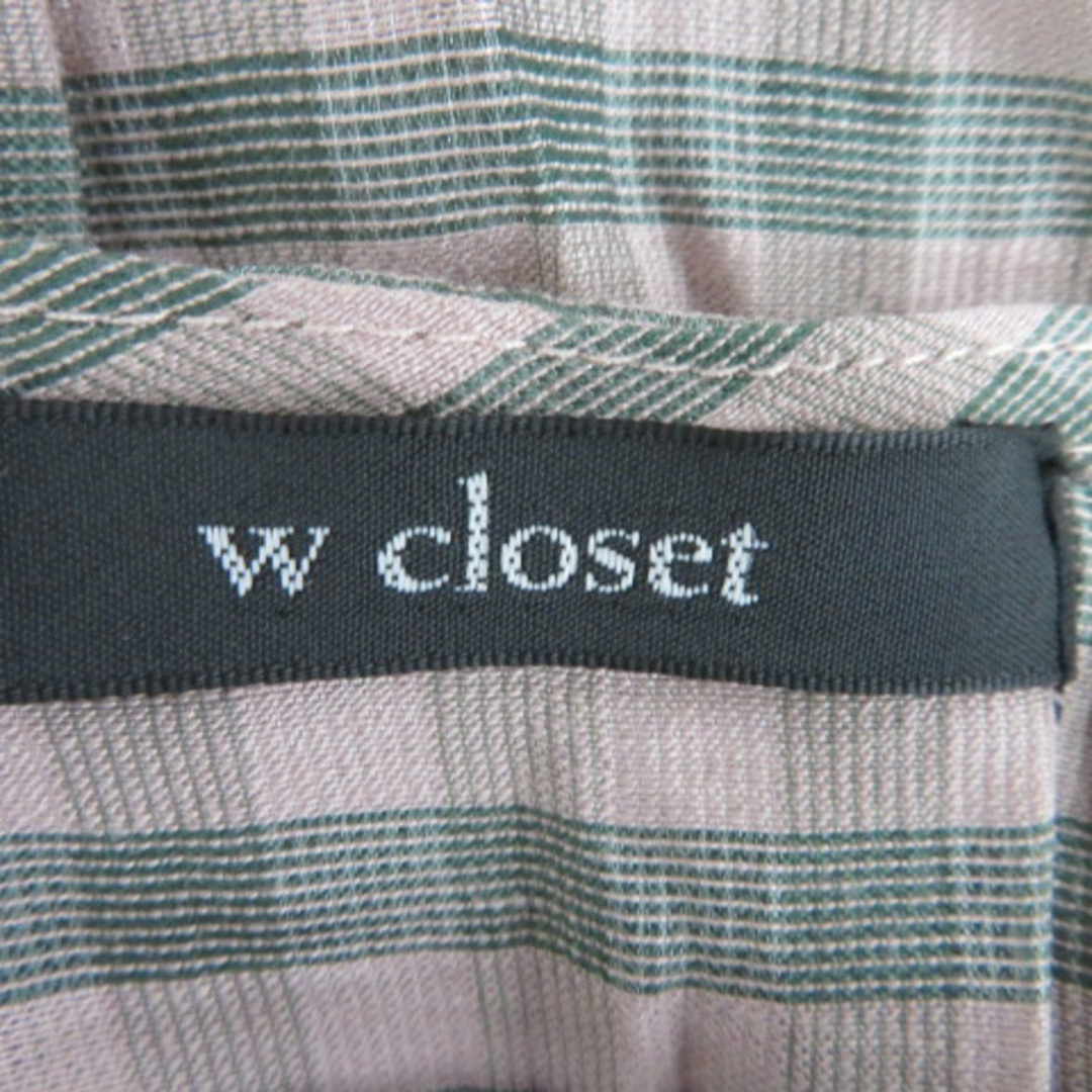 w closet(ダブルクローゼット)のダブルクローゼット w closet シャツ ブラウス 半袖 チェック柄 F 緑 レディースのトップス(シャツ/ブラウス(半袖/袖なし))の商品写真