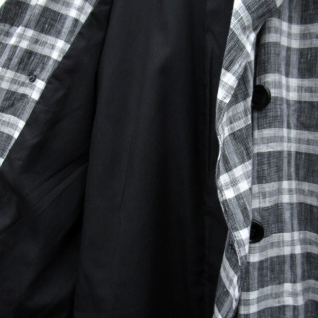OZOC(オゾック)のオゾック スプリングコート オープンカラー チェック柄 リネン 38 ■MO レディースのジャケット/アウター(スプリングコート)の商品写真