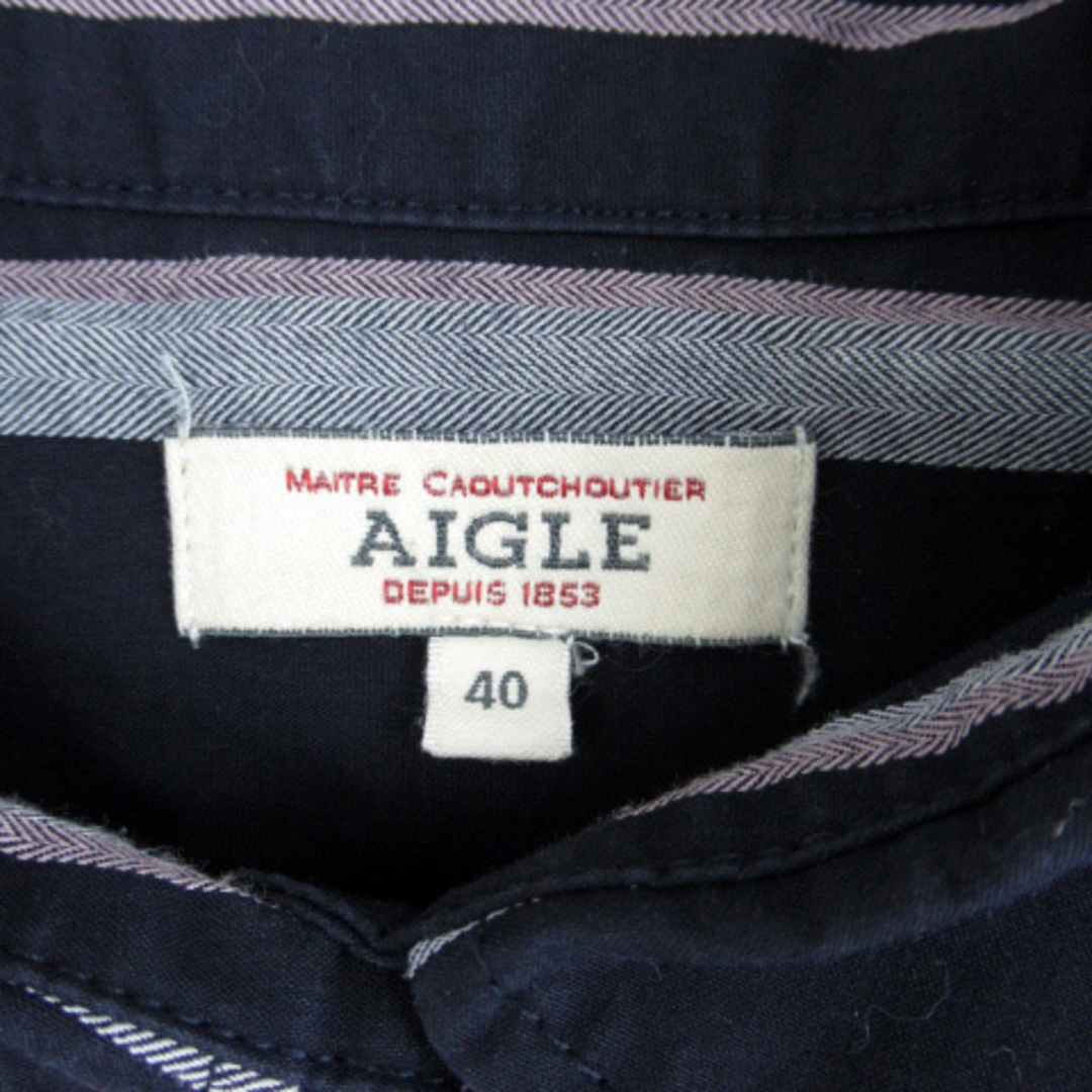 AIGLE(エーグル)のエーグル AIGLE カジュアルシャツ ストライプ柄 40 マルチカラー 紺 メンズのトップス(シャツ)の商品写真