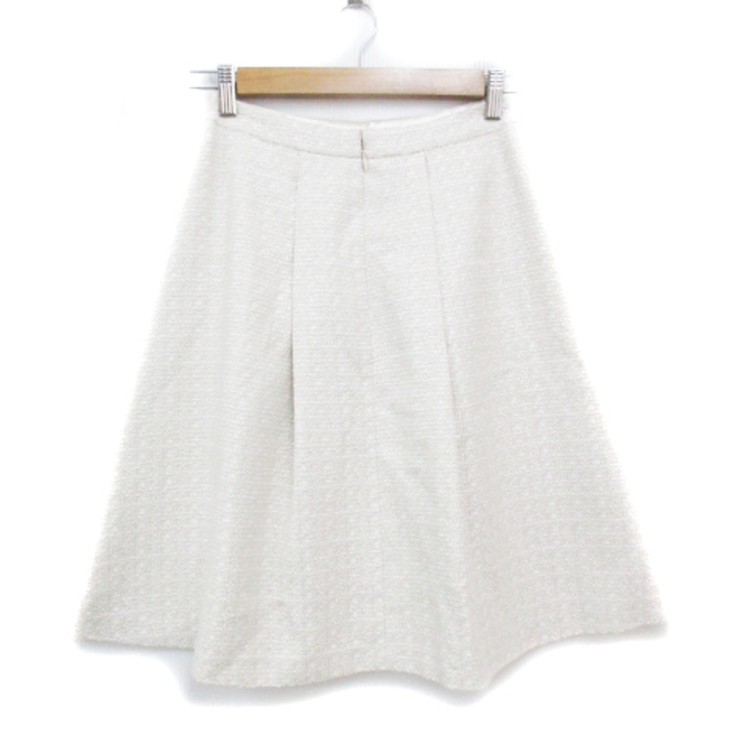 ketty(ケティ)のケティ ツイードスカート フレアスカート ひざ丈 1 ベージュ 白 ホワイト レディースのスカート(ひざ丈スカート)の商品写真