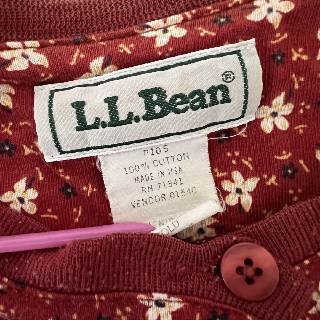 L.L.Bean(エルエルビーン)の80s90s L.L.Bean エルエルビーン　USA製ワンピース　花柄　半袖 レディースのワンピース(ロングワンピース/マキシワンピース)の商品写真