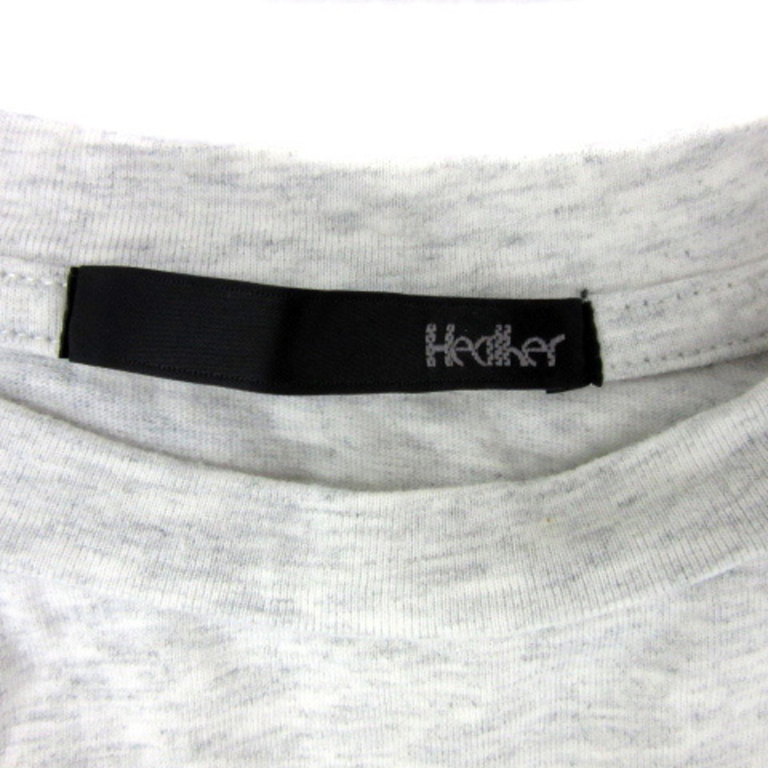 heather(ヘザー)のヘザー Tシャツ カットソー 半袖 ショート丈 F ライトグレー オレンジ レディースのトップス(Tシャツ(半袖/袖なし))の商品写真