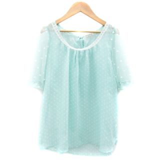 アクシーズファム(axes femme)のアクシーズファム ブラウス カットソー バルーンスリーブ ドット柄 シースルー(シャツ/ブラウス(半袖/袖なし))