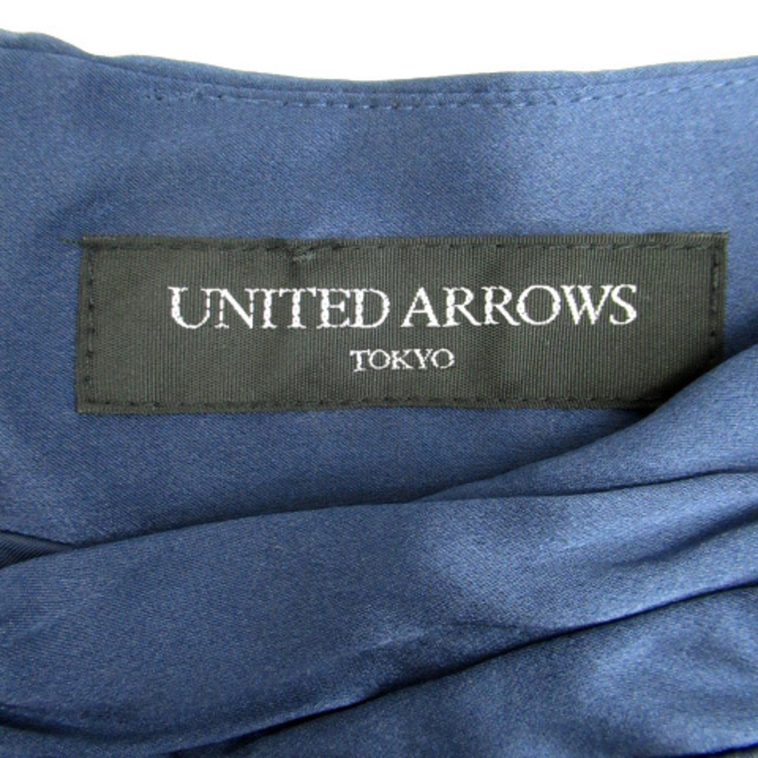 UNITED ARROWS(ユナイテッドアローズ)のユナイテッドアローズ ワンピース ひざ丈 ノースリーブ シルク 40 紺 レディースのワンピース(ひざ丈ワンピース)の商品写真