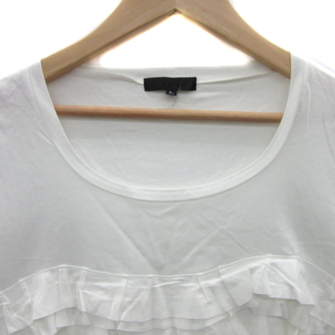 ICB(アイシービー)のiCB Tシャツ カットソー 半袖 ラウンドネック ティアード L 白 ホワイト レディースのトップス(Tシャツ(半袖/袖なし))の商品写真