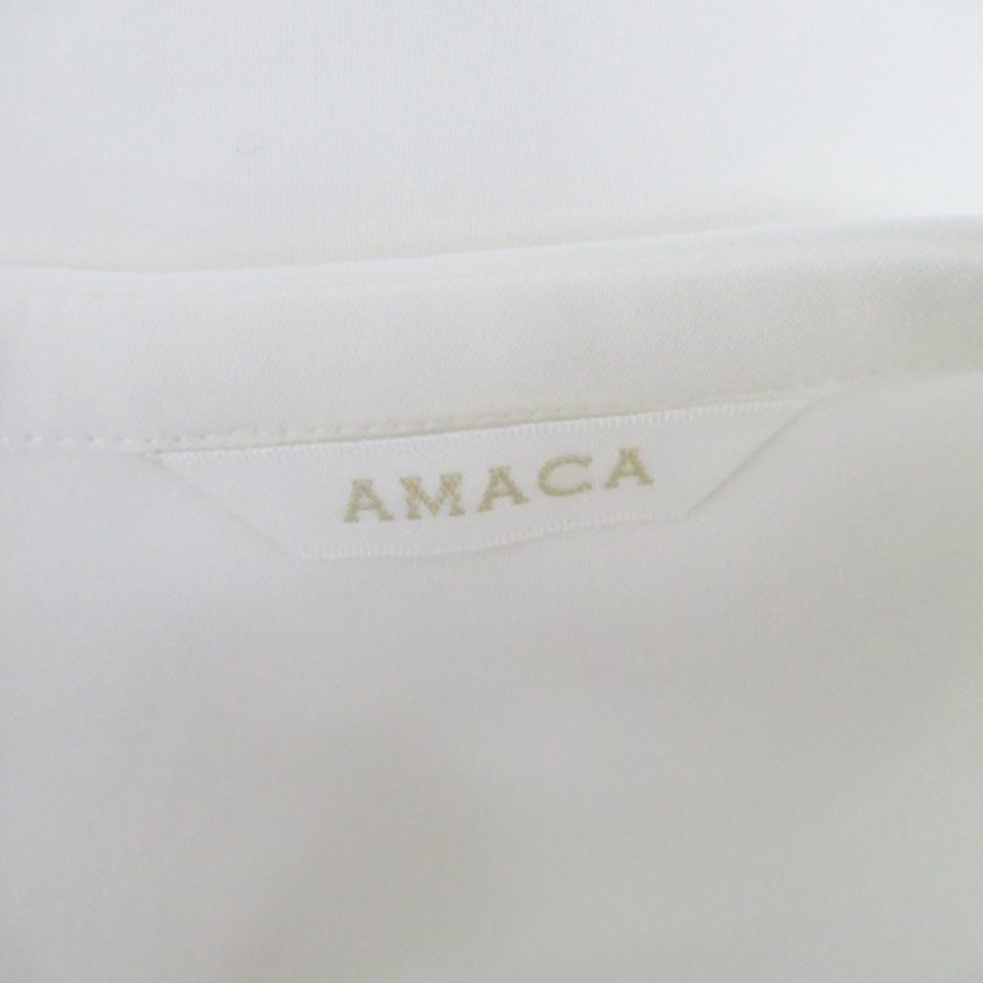 AMACA(アマカ)のアマカ ブラウス カットソー ラウンドネック 半袖 38 オフホワイト レディースのトップス(シャツ/ブラウス(半袖/袖なし))の商品写真