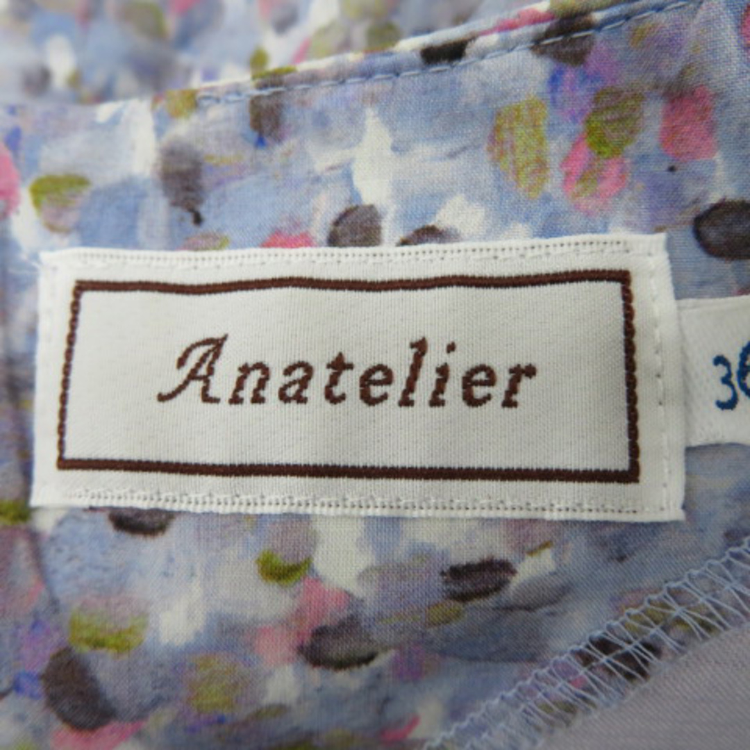 anatelier(アナトリエ)のアナトリエ ワンピース ひざ丈 半袖 ラウンドネック 総柄 オーバーサイズ 36 レディースのワンピース(ひざ丈ワンピース)の商品写真