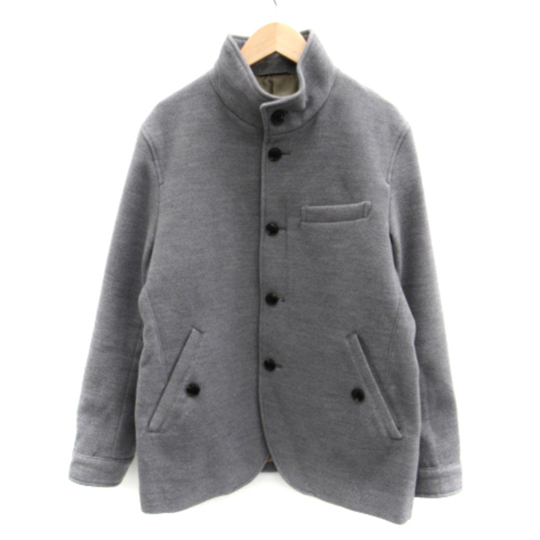 JUNRED(ジュンレッド)のジュンレッド スタンドカラーコート ショート丈 シングルボタン M グレー メンズのジャケット/アウター(その他)の商品写真