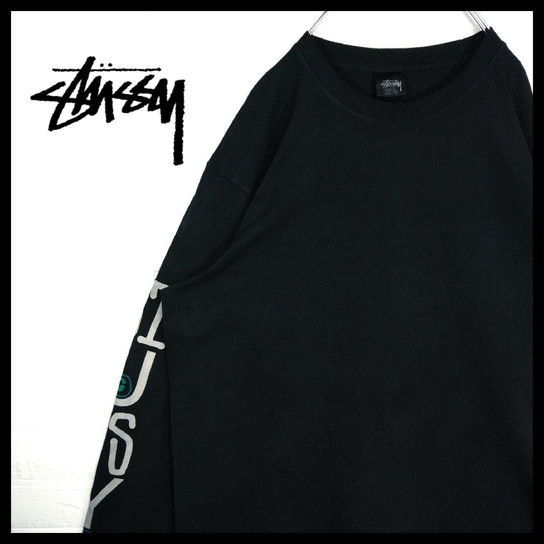 STUSSY(ステューシー)の【STUSSY】USA製　袖ロゴ　pigment dye 長袖　ロンT メンズのトップス(Tシャツ/カットソー(七分/長袖))の商品写真