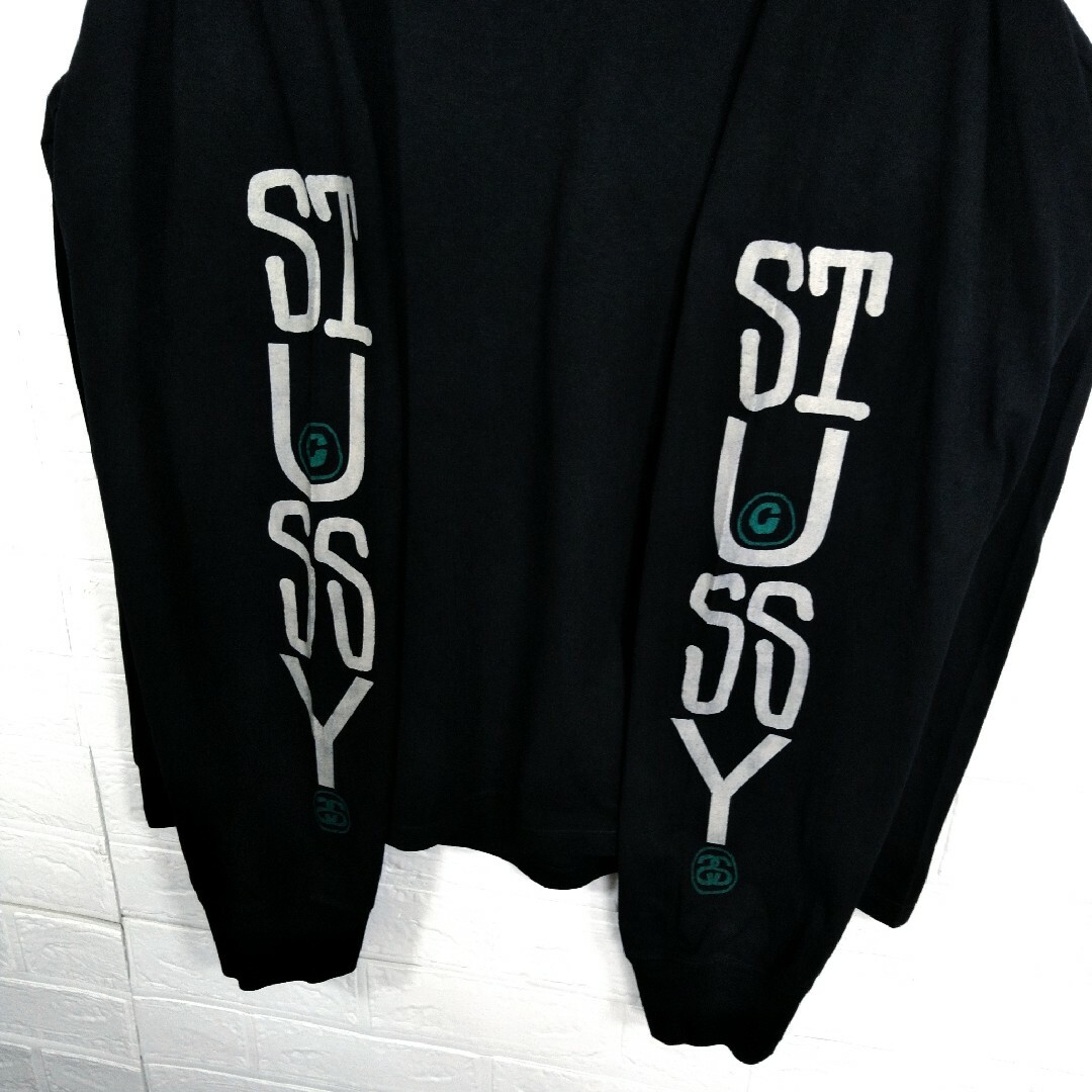 STUSSY(ステューシー)の【STUSSY】USA製　袖ロゴ　pigment dye 長袖　ロンT メンズのトップス(Tシャツ/カットソー(七分/長袖))の商品写真