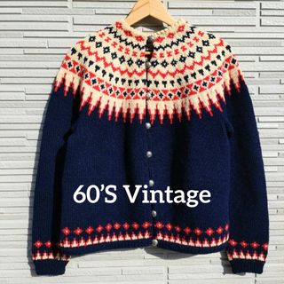 ヴィンテージ(VINTAGE)の【送料無料・60’s Vintage】NORDIC CARDIGAN(カーディガン)