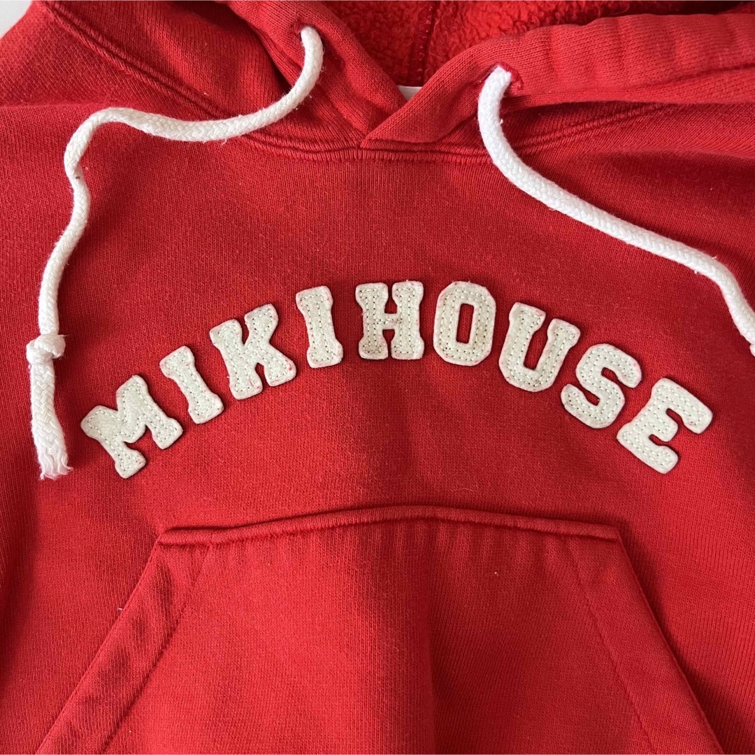 mikihouse(ミキハウス)のMIKIHOUSE ミキハウス　パーカー　ロゴ　レトロ　日本製 キッズ/ベビー/マタニティのベビー服(~85cm)(トレーナー)の商品写真