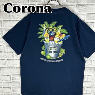 コロナ(コロナ)のCorona コロナエキストラビール バックプリント バケツ 鳥 Tシャツ 半袖(Tシャツ/カットソー(半袖/袖なし))